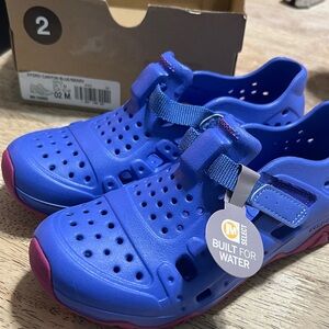Merrell Kids Blue Water Shoes with Pink Accents
